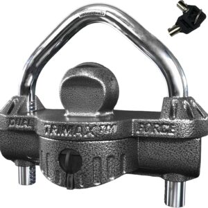 '- UMAX 50D - Trailer Lock for Hitch, Dual Purpose Transforms to U Lock - Trailer Hitch Lock for 1-7/8" - 2-5/16" Couplers, All Coupler Types