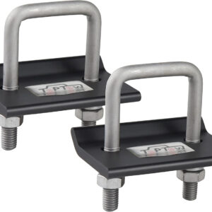 64707 Trailer Hitch Tightener anti Rattle Clamp for 1.25 Inch and 2 Inch Receiver Hitches, Black Aluminum Stabilizer Plate, 2 Packs
