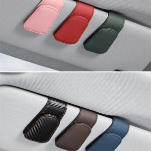 Universal Car Auto Sun Visor Eyeglass Hanger Clip Leather Glasses Holder Magnetic Multi-Function Automobile Accessories Storage
