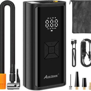 Portable Tire Inflator for Car, Cordless Air Compressor W/ 4500Mah Battery and 12V DC Adapter, Air Pump for Car Tires, Motorcycle, Bicycle, Ball and Small Inflatables W/Smart Modes