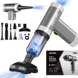 Mini Computer Vacuums Portable Cordless-Brushless Motor with 12000PA,3 in 1 Wireless Handheld Car Vacuum Cleaner Strong Suction,Rechargeable Cleaner for Computer (Grey)