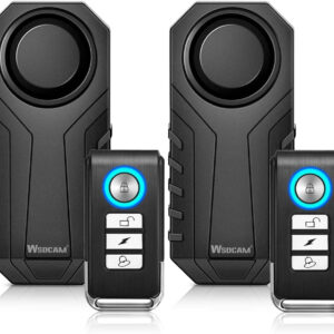 Bike Alarm with Remote 2 Pack, 113Db Wireless Anti-Theft Vibration Motorcycle Bicycle Alarm Vehicle Security Alarm System (Black)